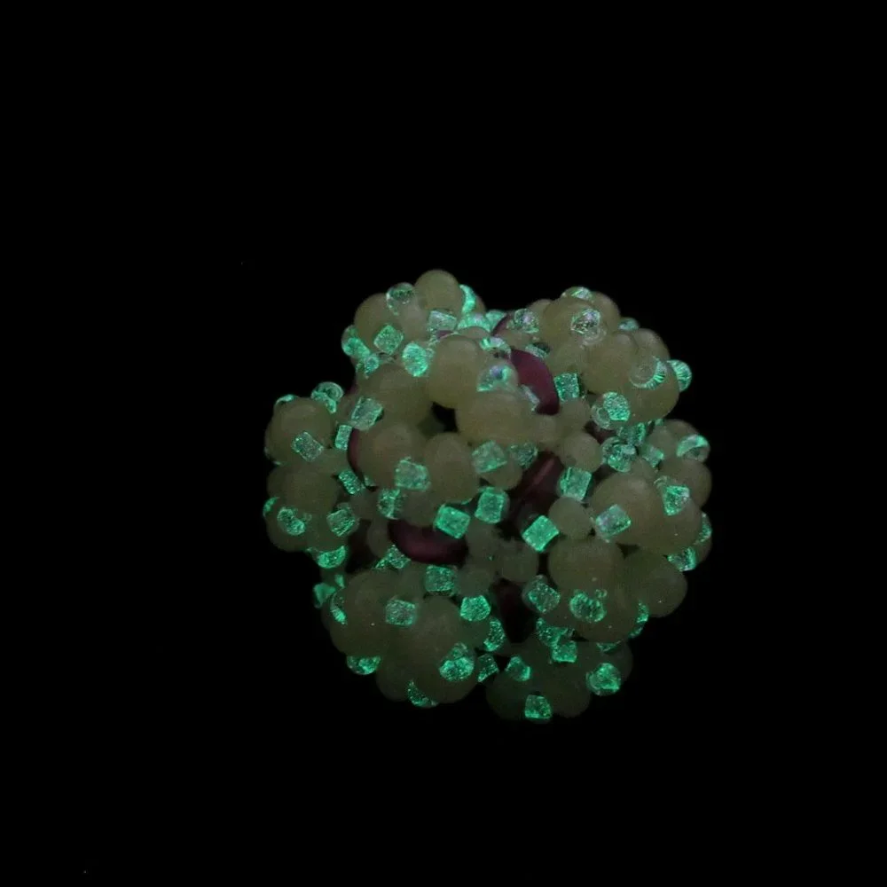 Handwoven Uranium and Glow in the dark Pendant